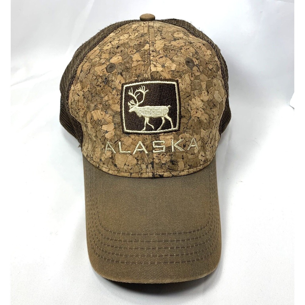 Alaska Trucker Hat Brown Moose Caribou Embroidered‎ Mesh Snap Back  Ace USA made